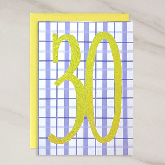NUMBERS COLLECTION - 30 Year Old Blank Birthday Card - 3 PACK - contact