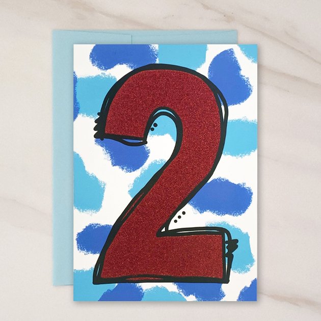 2 Year Old Blank Birthday Card - contact