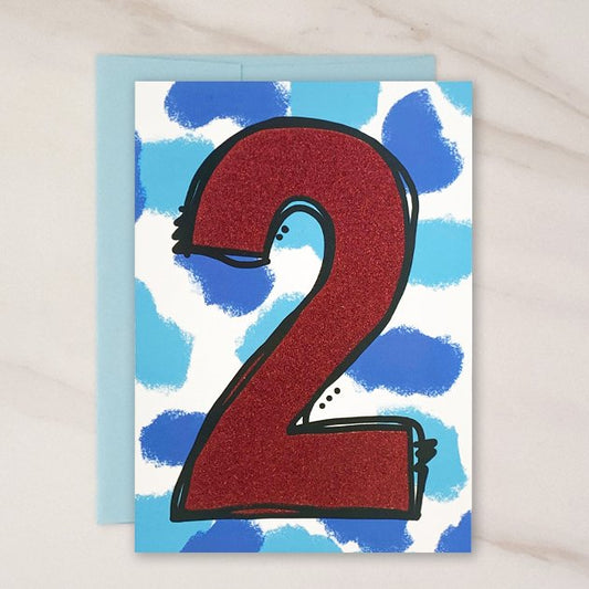 2 Year Old Blank Birthday Card - contact
