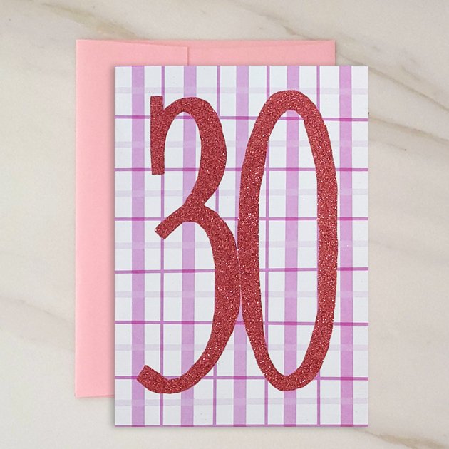 NUMBERS COLLECTION - 30 Year Old Blank Birthday Card - 3 PACK - contact