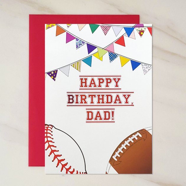 Sports Card For Dad - Birthday - contact
