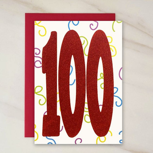 NUMBERS COLLECTION - 100 Year Old Blank Birthday Card - 3 PACK - contact